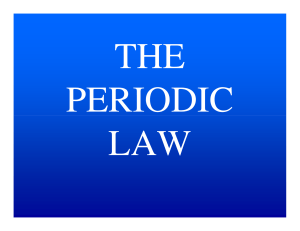 THE PERIODIC LAW