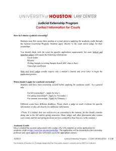 Judicial Externship Program Contact Information for Courts