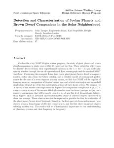 Detection and Characterization of Jovian Planets and Ad-Hoc Science Working Group
