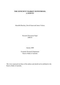 THE EFFICIENT MARKET HYPOTHESIS: A SURVEY