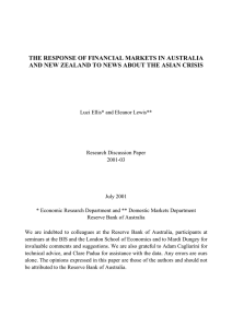 THE RESPONSE OF FINANCIAL MARKETS IN AUSTRALIA