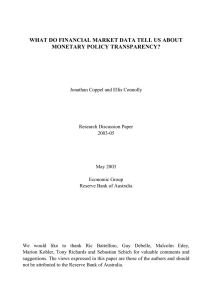 WHAT DO FINANCIAL MARKET DATA TELL US ABOUT MONETARY POLICY TRANSPARENCY?