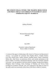 BIG FISH IN SMALL PONDS: THE TRADING BEHAVIOUR EMERGING EQUITY MARKETS