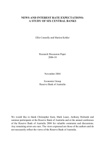 NEWS AND INTEREST RATE EXPECTATIONS: A STUDY OF SIX CENTRAL BANKS