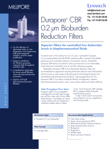 Durapore CBR 0.2 µm Bioburden Reduction Filters