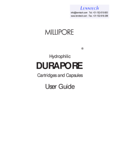 DURAPORE User Guide L enntech