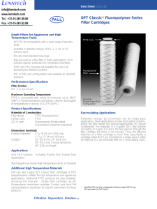 Lenntech DFT Classic Fluoropolymer Series Filter Cartridges