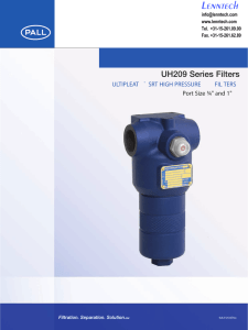 Lenntech UH209 Series Filters ULTIPLEAT SRT HIGH PRESSURE