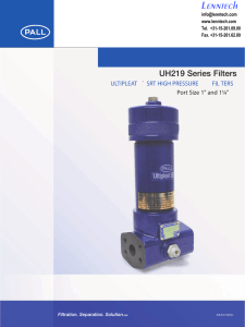 Lenntech UH219 Series Filters ULTIPLEAT SRT HIGH PRESSURE