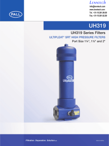 UH319 Lenntech UH319 Series Filters ULTIPLEAT