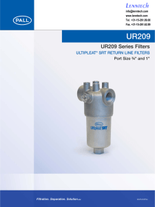 UR209 Lenntech UR209 Series Filters ULTIPLEAT
