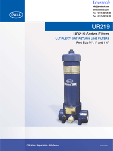UR219 Lenntech UR219 Series Filters ULTIPLEAT