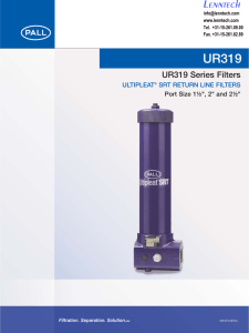 UR319 Lenntech UR319 Series Filters ULTIPLEAT