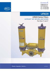 UR629 Lenntech UR629 Series Filters ULTIPLEAT
