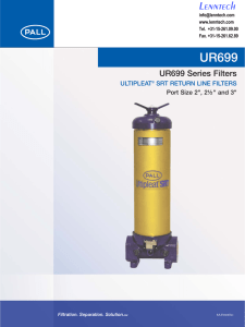 UR699 Lenntech UR699 Series Filters ULTIPLEAT