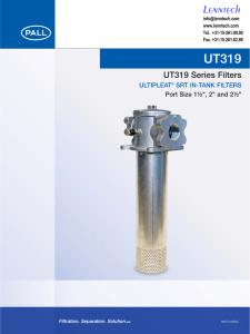 UT319 Lenntech UT319 Series Filters ULTIPLEAT