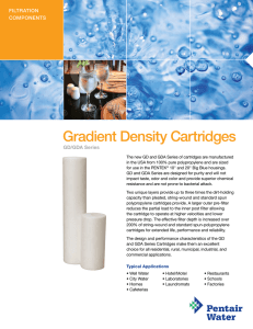 Gradient Density Cartridges FILTRATION COMPONENTS GD/GDA Series