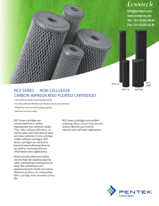 Lenntech NCP SERIES  NON -CELLULOSE CARBON-IMPREGN ATED PLEATED CARTRIDGES
