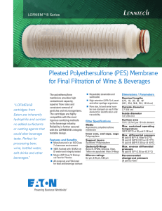 Lenntech Pleated Polyethersulfone (PES) Membrane for Final Filtration of Wine &amp; Beverages