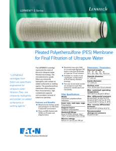 Lenntech Pleated Polyethersulfone (PES) Membrane for Final Filtration of Ultrapure Water