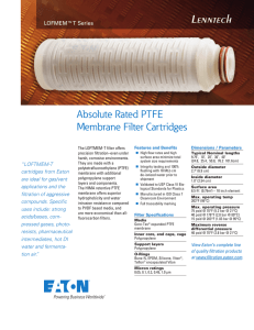Lenntech Absolute Rated PTFE Membrane Filter Cartridges LOFMEM™T Series
