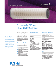 Lenntech Economically Efficient Pleated Filter Cartridges LOFPLEAT™EE Series