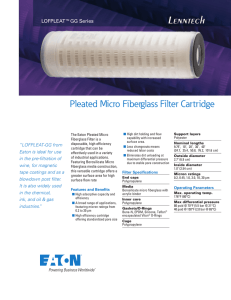 Lenntech Pleated Micro Fiberglass Filter Cartridge LOFPLEAT™GG Series “LOFPLEAT-GG from