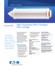 Lenntech High Temperature Micro Fiberglass Filter Cartridge LOFPLEAT™HT Series