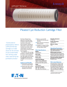 Lenntech Pleated Cyst Reduction Cartridge Filter LOFPLEAT™RS Series “Constructed of