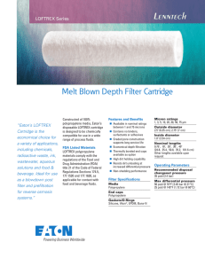 Lenntech Melt Blown Depth Filter Cartridge LOFTREX Series “Eaton’s LOFTREX