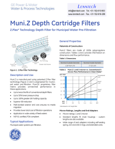 Muni.Z Depth Cartridge Filters Lenntech General Properties