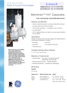 Memtrex™ NY Capsules with Hydrophilic Nylon66 Membrane