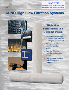 CUNO High Flow Filtration Systems Lenntech High Flow Performance in a