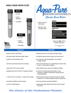 WHOLE-HOUSE WATER FILTER AP12S Models: Application: