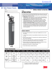 AP902/AP903 3M Water Filtration Products WHOLE HOUSE FILTRATION