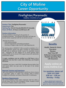 City of Moline Career Opportunity Firefighter/Paramedic