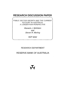 RESEARCH DISCUSSION PAPER RESERVE  BANK OF AUSTRALIA Warwick J.  McKibbin and