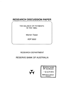 RESEARCH  DISCUSSION PAPER RESERVE  BANK OF AUSTRALIA -5 SEP 1990