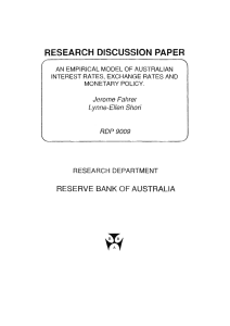 RESEARCH  DISCUSSION  PAPER RESERVE  BANK OF AUSTRALIA Jerome Fahrer