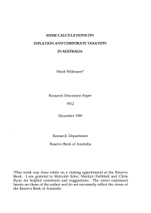 Heidi Willmann* Research Discussion Paper 9012 December 1990