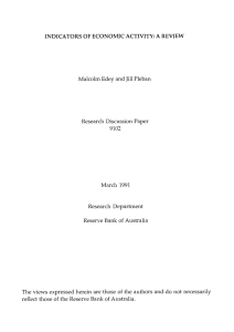 INDICATORS OF ECONOMIC ACTIVITY: A REVIEW Malcolm Edey and Jill Pleban 9102