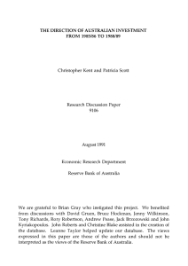 THE DIRECTION OF AUSTRALIAN INVESTMENT FROM  1985186 TO 1988189