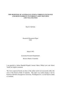 THE RESPONSE OF AUSTRALIAN STOCK, FOREIGN EXCHANGE AND VOLATILITIES