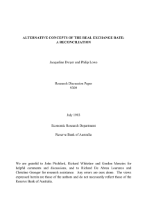 ALTERNATIVE CONCEPTS OF THE REAL EXCHANGE RATE: A RECONCILIATION Research Discussion Paper