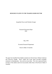 RESOURCE FLOWS TO THE TRADED GOODS SECTOR Research Discussion Paper 9401