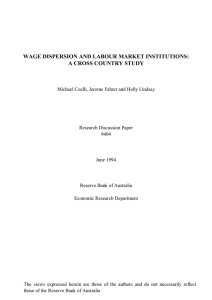 WAGE DISPERSION AND LABOUR MARKET INSTITUTIONS: A CROSS COUNTRY STUDY