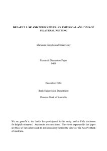 DEFAULT RISK AND DERIVATIVES: AN EMPIRICAL ANALYSIS OF BILATERAL NETTING