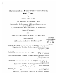 Displacement  and  Disparity  Representations  in Early Vision