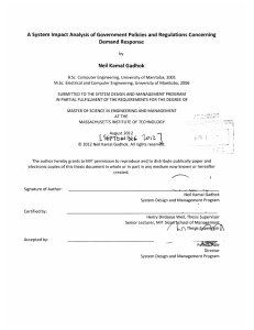 A System  Impact  Analysis of Government  Policies... Demand  Response Neil  Kamal  Gadhok