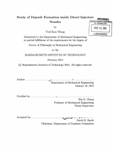 Study  of  Deposit  Formation  inside ... ASAARCHf%-S Nozzles YinChun  Wang